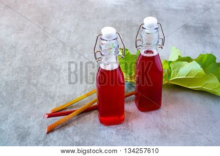 Rhubarb On A Concrete Table