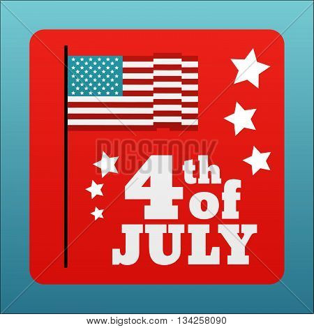 Happy 4 th of July card United States of America. Happy independence day USA poster. Vector illustration.