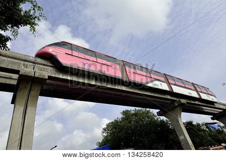 Bombay, India - June 10, 2016: Bombay Monorail is a First Monorail System in the City of Bombay, Maharashtra