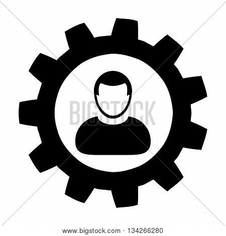 User Icon - Settings, Gear, Configuration, Admin User Icon in Glyph Vector Illustration