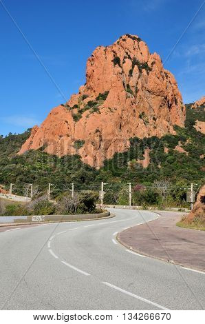 Saint Raphael; France - april 15 2016 : the picturesque Esterel cornice