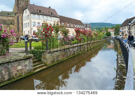 WISSEMBOURG, ALSACE, FRANCE - June 12, 2016: Historic Center of Wissembourg