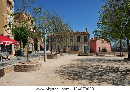 Grimaud France - april 16 2016 : the picturesque historical village