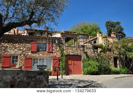 Grimaud France - april 16 2016 : the picturesque historical village