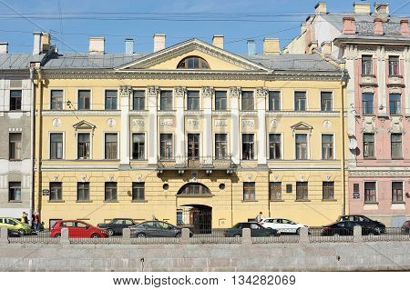 St. Petersburg, Russia, 6 September: The House On The Fontanka River In Saint Petersburg On Septembe