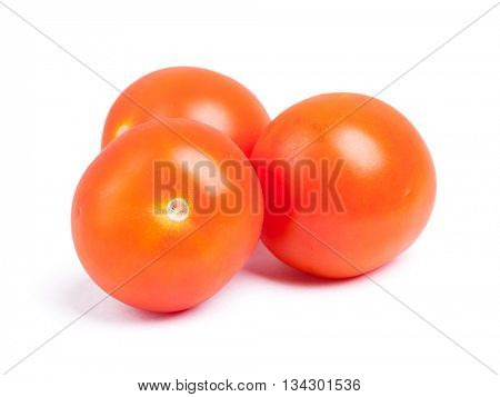 Cherry tomatoes isolated on white background