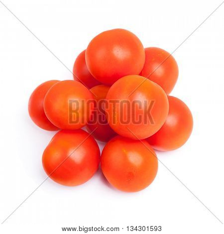 Cherry tomatoes isolated on white background