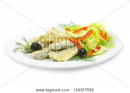 a Smelt fish - food isolated on white