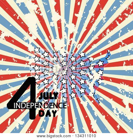 Vector independence day badge poster - retro vintage version