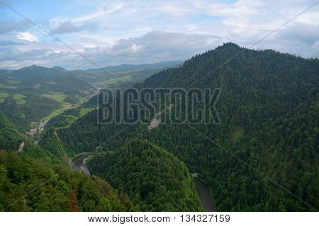 Mountains Pieniny in Slovakia and Poland in June