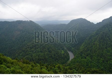 Mountains Pieniny in Slovakia and Poland in June