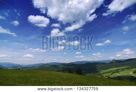 Mountains Pieniny in Slovakia and Poland in June