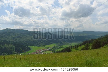 Mountains Pieniny in Slovakia and Poland in June