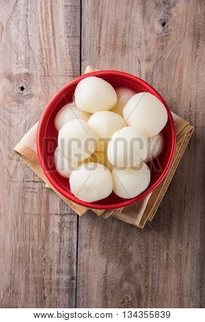 Bangladesh or india's favourite sweet rasgulla or rosogulla,  bengal sweets, made of milk / khoya, sweet meets