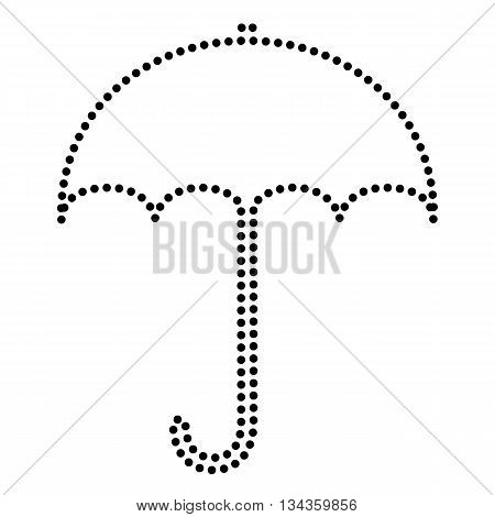 Umbrella sign icon. Rain protection symbol. Flat design style. Dot style or bullet style icon on white.