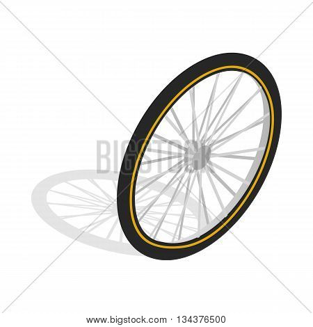 Bicycle whee icon in isometric 3d style on a white background