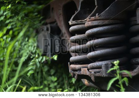 Part of the dirt and old grunge freight railcar