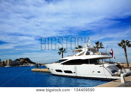 Denia port Marina in Mediterranean sea of Alicante Spain