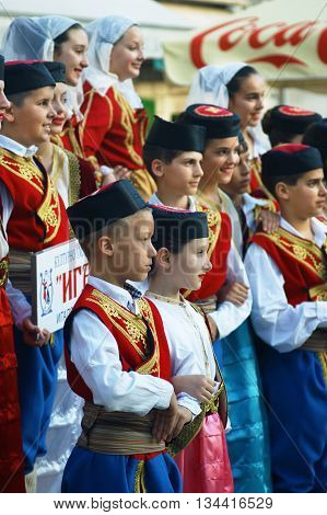 Montenegro, Herceg Novi - 28/05/2016: Children of the folk ensemble 