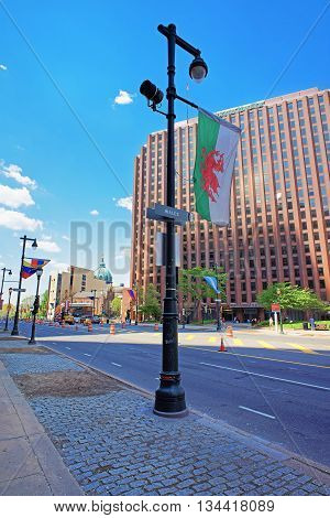 Benjamin Franklin Parkway In The City Center Of Philadelphia