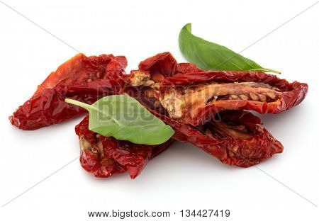 Dried tomatoes isolated on white background cutout