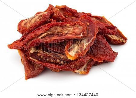 Dried tomatoes isolated on white background cutout