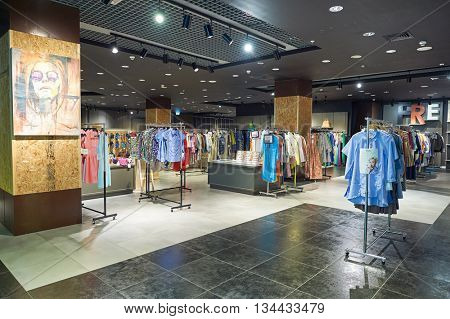 SAINT PETERSBURG, RUSSIA - CIRCA JULY, 2015: inside the store in Galeria shopping center. Galeria is major shopping and entertainment center is located in downtown of St. Petersburg