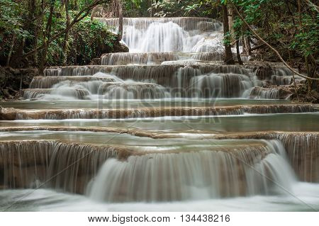 waterfall in Thailand Kanjanaburi (Huay Mae Kamin)
