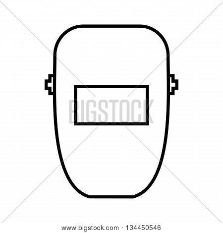 Welding mask icon in outline style isolated on white background