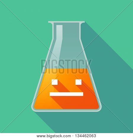 Long Shadow Chemical Test Tube With A Emotionless Text Face