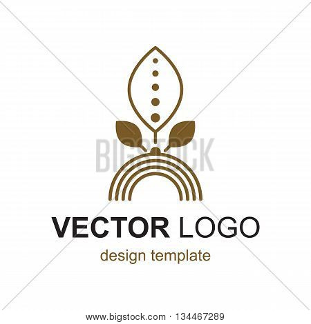 Modern stylish organic logo element in thin line style. Trendy design template.