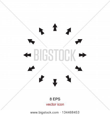 Black simple icon arrow isolated on white background