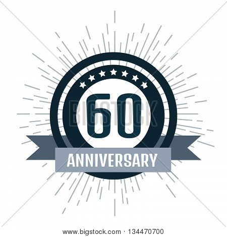 Anniversary logo 60th. Anniversary 60. Stock vector. Vector illustration.