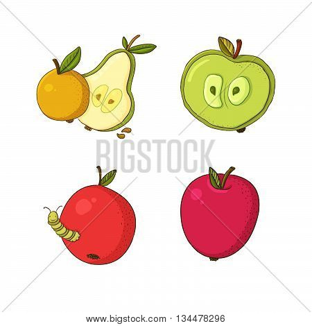 Hand drawing isolated objects on white background. Vector illustration.