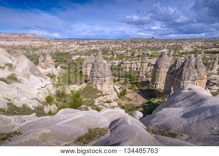 Famous Love valley in Cappadocia, Turkey
