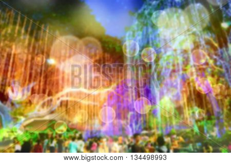 Abstract Blurred and soft photo of night festival and bokeh of lights background