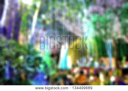 Abstract Blurred and soft photo of night festival and bokeh of lights background