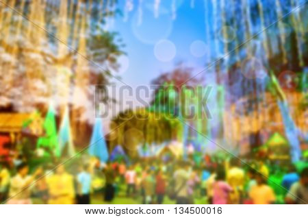 Abstract Blurred and soft photo of night festival and bokeh of lights background