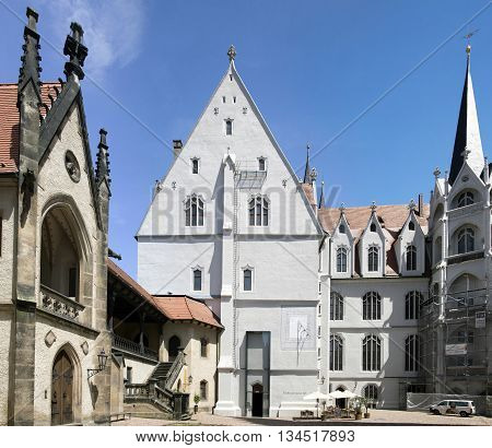 MEISSEN, GERMANY - JUNE 5, 2013:Detail of the cathedral of Meissen
