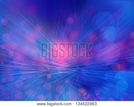 Abstract background blue bokeh circles holiday card.