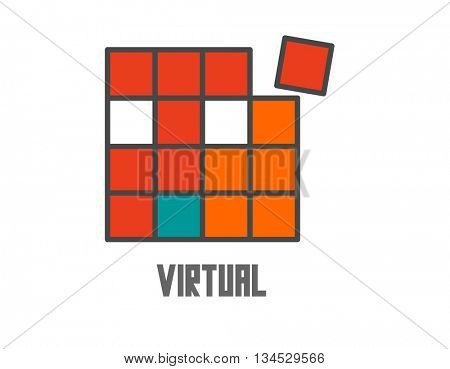Virtual Graphic. Flat vector illustration.