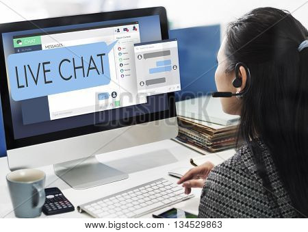 Live Chat Chatting Communication Digital Web Concept