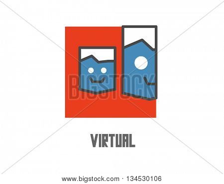 Virtual Graphic. Flat vector illustration.