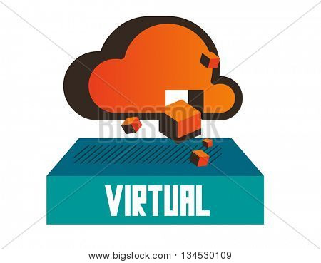 Virtual Graphic. Flat vector illustration.