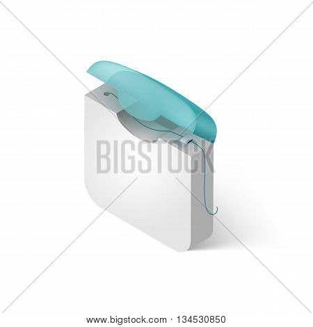 Illustration Showing in a Dental Floss in Isometric Style on White Background