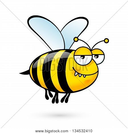 Illustration of a Friendly Cute Bee with Expression on White