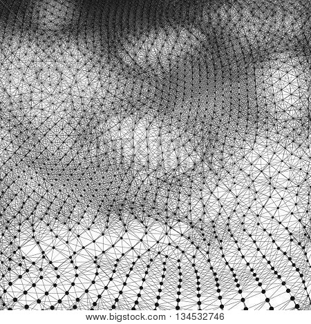 Network Background. Connection Structure. Wireframe Polygonal Vector Illustration. 3D Technology Style. Cobweb Or Spider Web. 