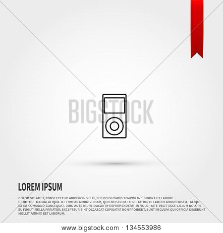 Portable media player icon. Portable media player symbol. Flat design style. Template for design.