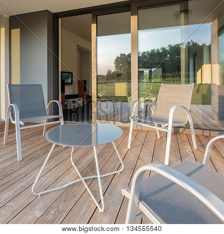 Modern Patio With Furniture Set