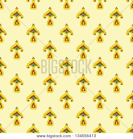 Tatar floral pattern. Stylized flower pattern. Vector illustration